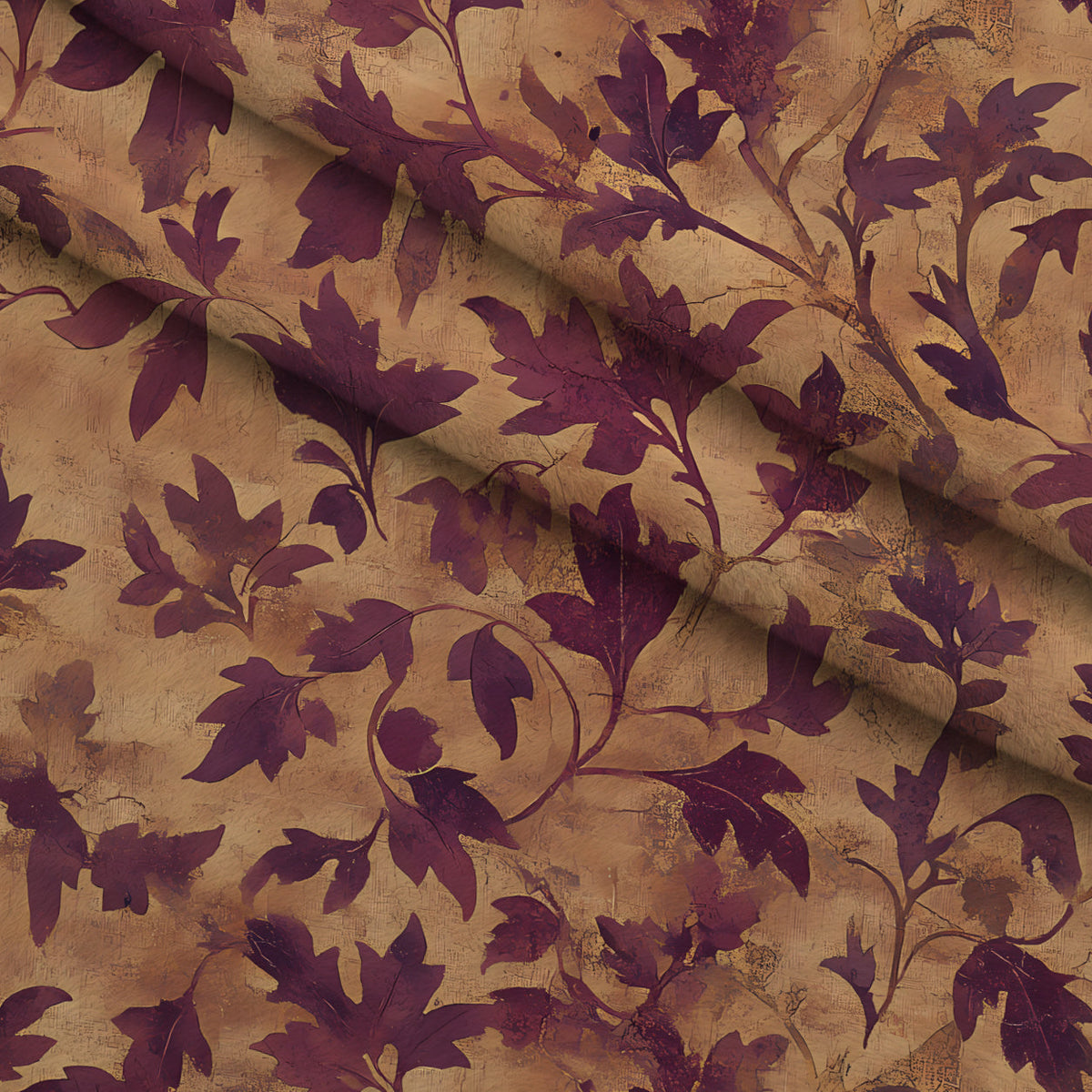 Midnight Harvest Garden Pattern 22 Fleece Fabric — fleece fabric folded close-up preview (mv-fleece-v1:lying)