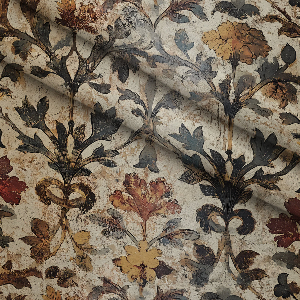 Midnight Harvest Garden Pattern 5 Fleece Fabric — fleece fabric folded close-up preview (mv-fleece-v1:lying)