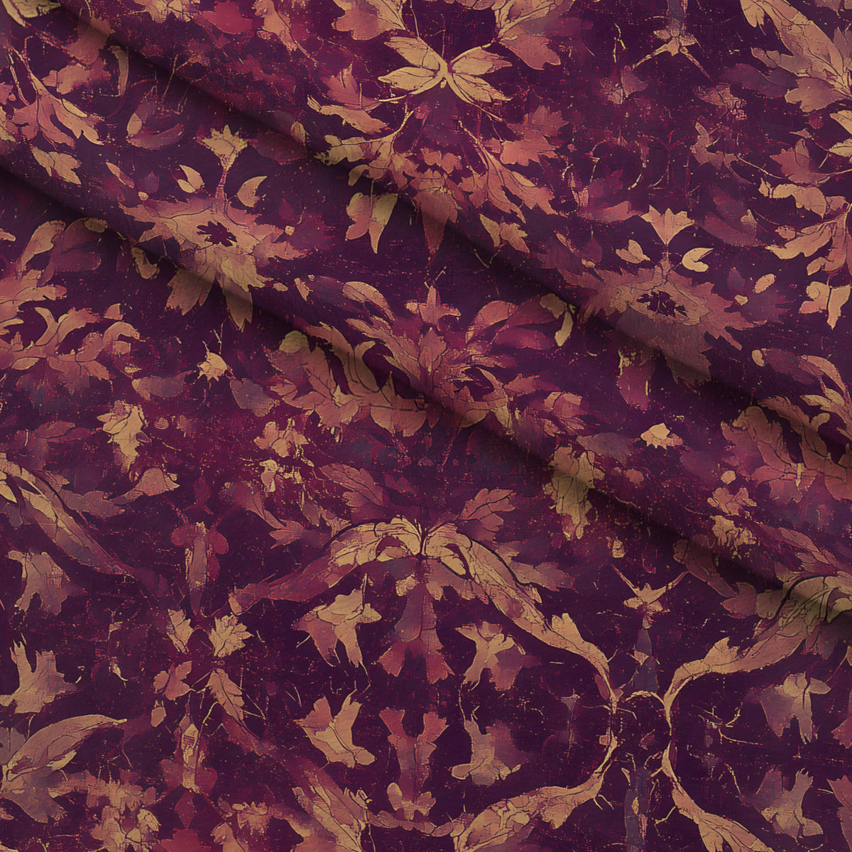 Midnight Harvest Garden Pattern 7 Fleece Fabric — fleece fabric folded close-up preview (mv-fleece-v1:lying)