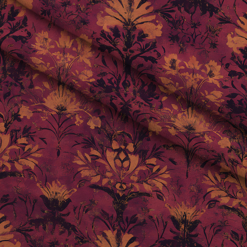 Midnight Harvest Garden Pattern 9 Fleece Fabric — fleece fabric folded close-up preview (mv-fleece-v1:lying)