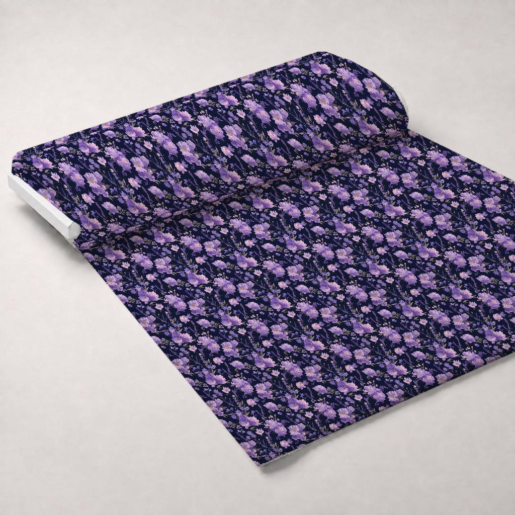 Midnight Lavender Pattern 10 Fleece Fabric — fleece fabric unrolled bolt preview (mv-fleece-v1:bolt)