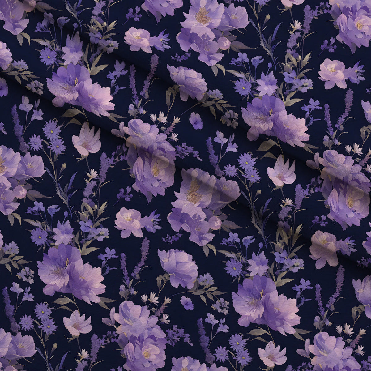 Midnight Lavender Pattern 10 Fleece Fabric — fleece fabric folded close-up preview (mv-fleece-v1:lying)