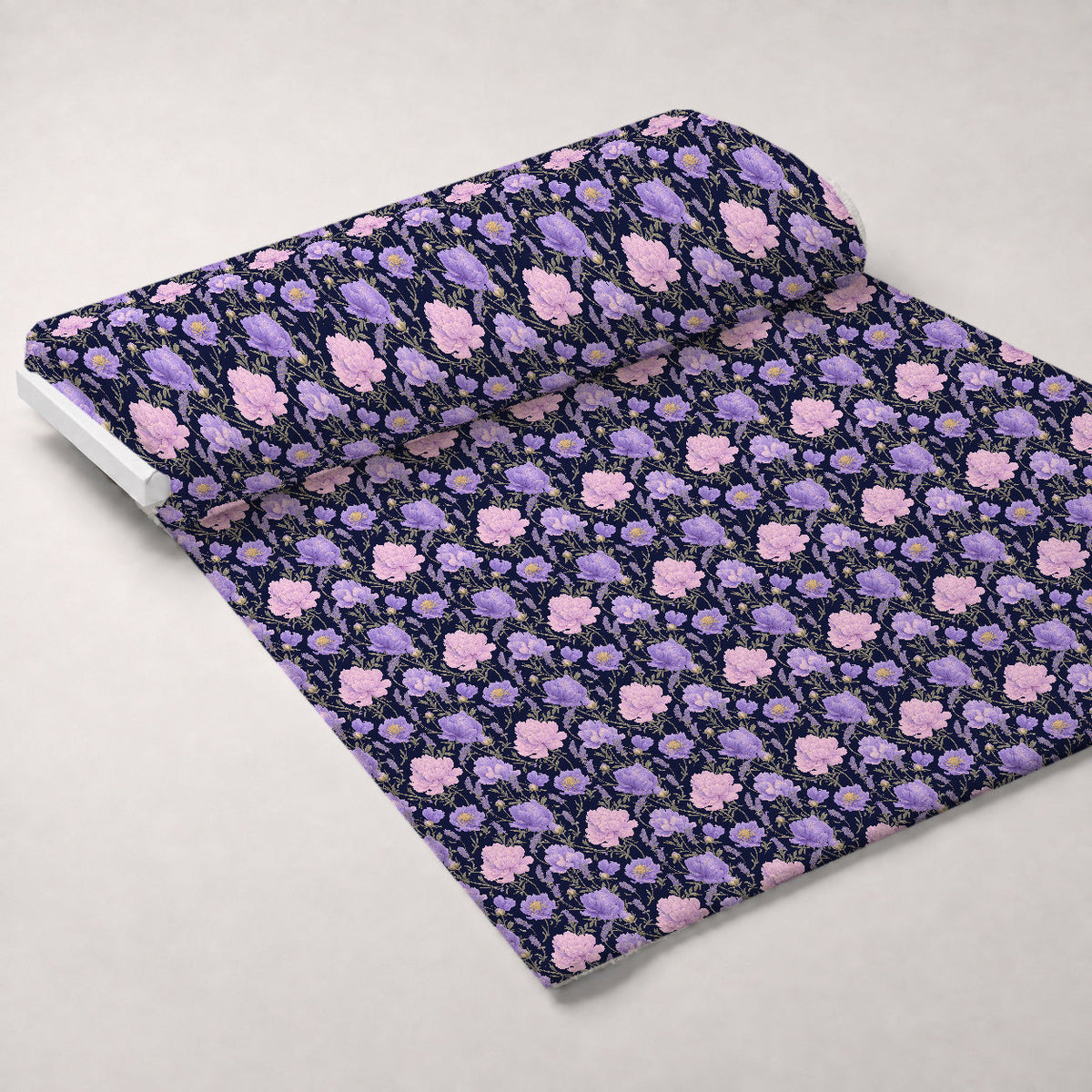 Midnight Lavender Pattern 13 Fleece Fabric — fleece fabric unrolled bolt preview (mv-fleece-v1:bolt)