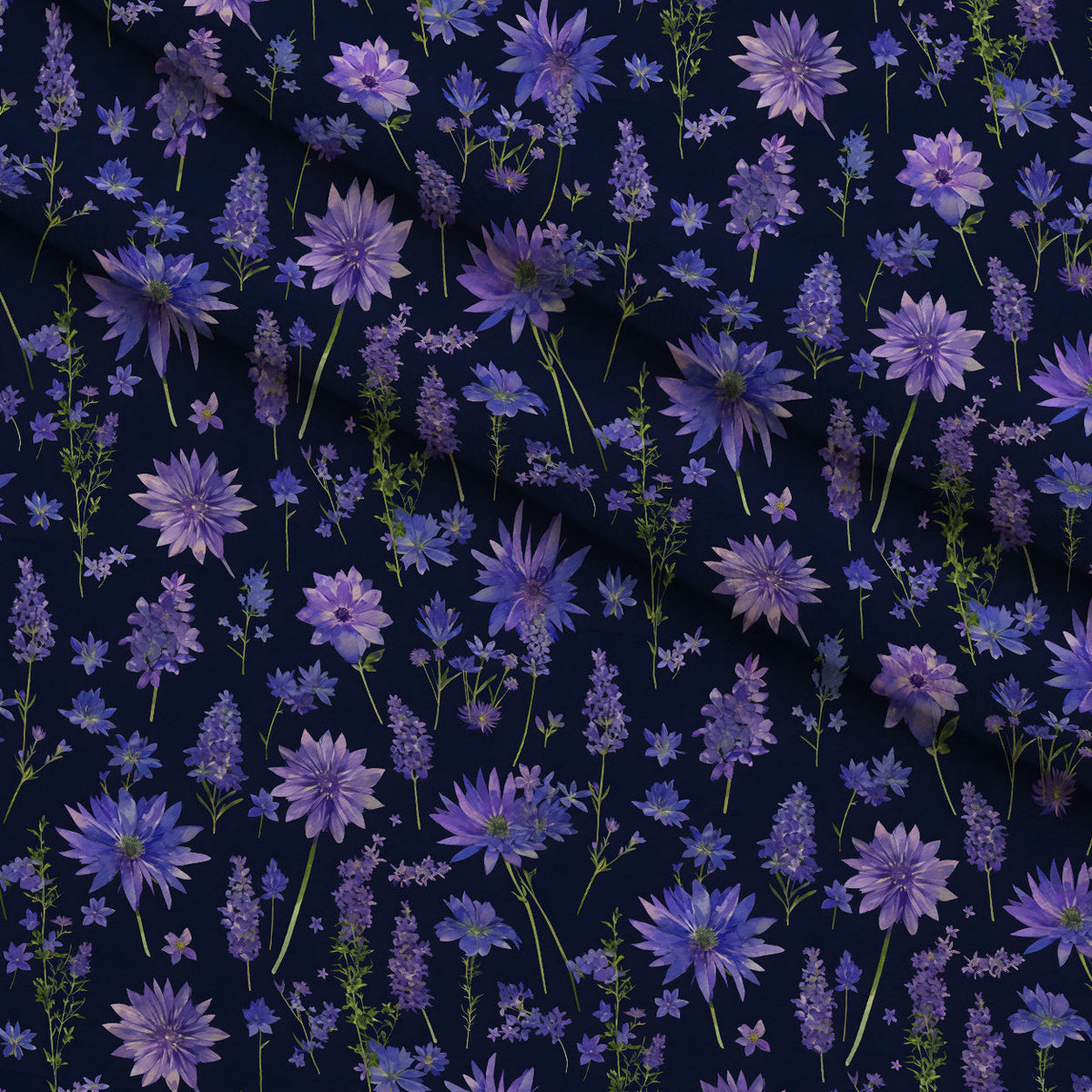 Midnight Lavender Pattern 14 Fleece Fabric — fleece fabric folded close-up preview (mv-fleece-v1:lying)