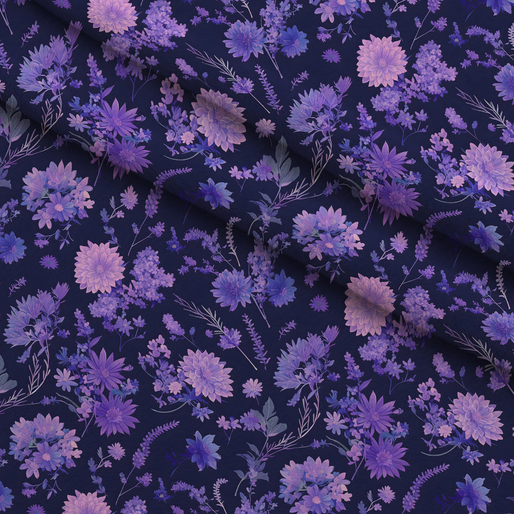 Midnight Lavender Pattern 2 Fleece Fabric — fleece fabric folded close-up preview (mv-fleece-v1:lying)