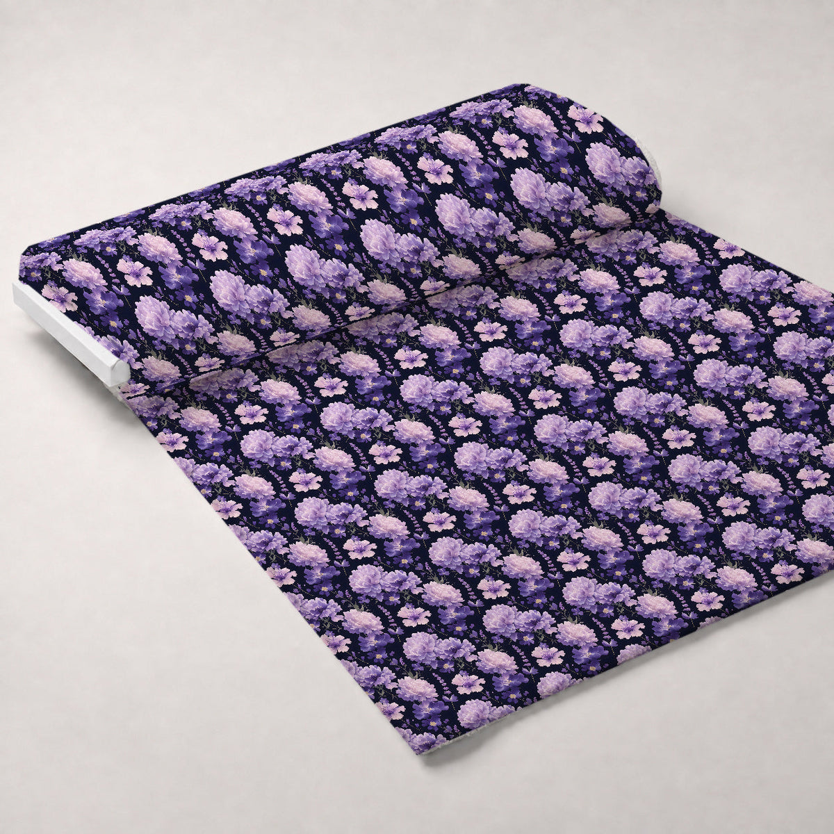 Midnight Lavender Pattern 3 Fleece Fabric — fleece fabric unrolled bolt preview (mv-fleece-v1:bolt)