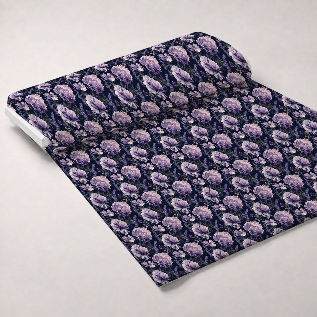 Midnight Lavender Pattern 5 Fleece Fabric — fleece fabric unrolled bolt preview (mv-fleece-v1:bolt)