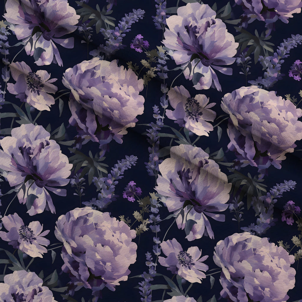 Midnight Lavender Pattern 5 Fleece Fabric — fleece fabric folded close-up preview (mv-fleece-v1:lying)