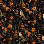 Midnight Marigolds Pattern 13 Fleece Fabric — fleece fabric folded close-up preview (mv-fleece-v1:lying)