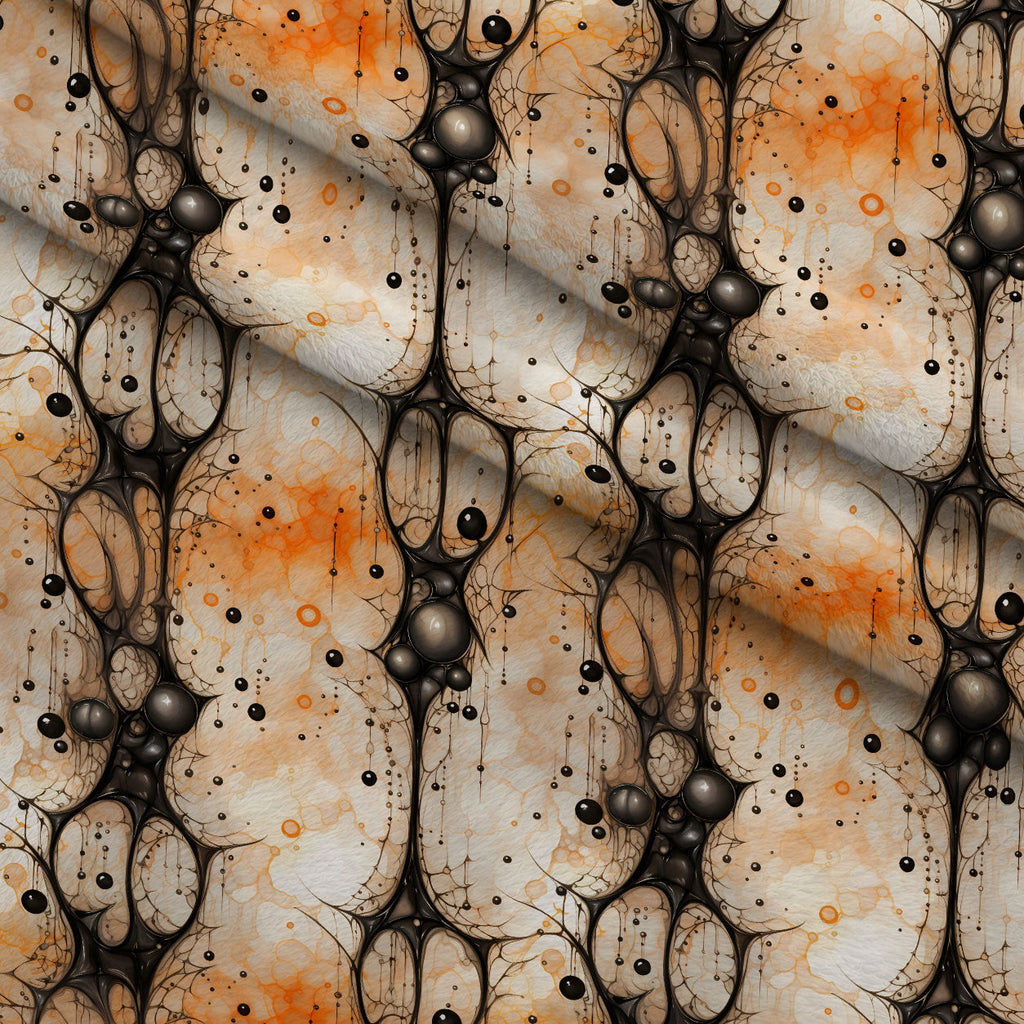 Midnight Marigolds Pattern 2 Fleece Fabric — fleece fabric folded close-up preview (mv-fleece-v1:lying)