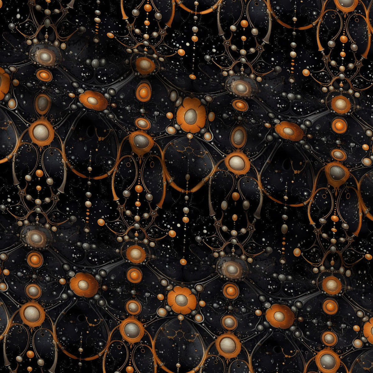 Midnight Marigolds Pattern 3 Fleece Fabric — fleece fabric folded close-up preview (mv-fleece-v1:lying)