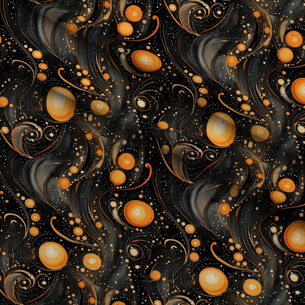 Midnight Marigolds Pattern 4 Fleece Fabric — fleece fabric folded close-up preview (mv-fleece-v1:lying)
