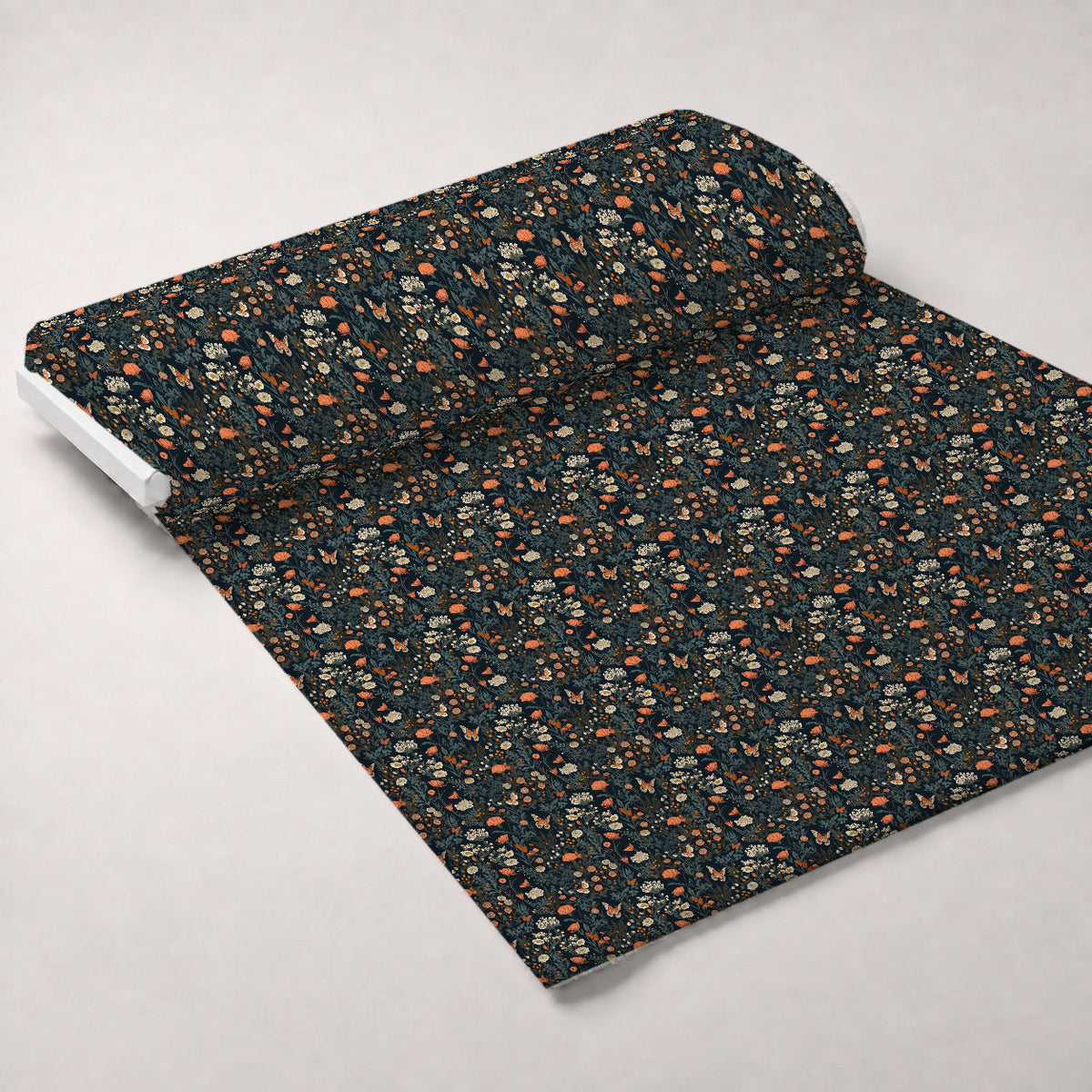 Midnight Monarchs Pattern 1 Fleece Fabric — fleece fabric unrolled bolt preview (mv-fleece-v1:bolt)