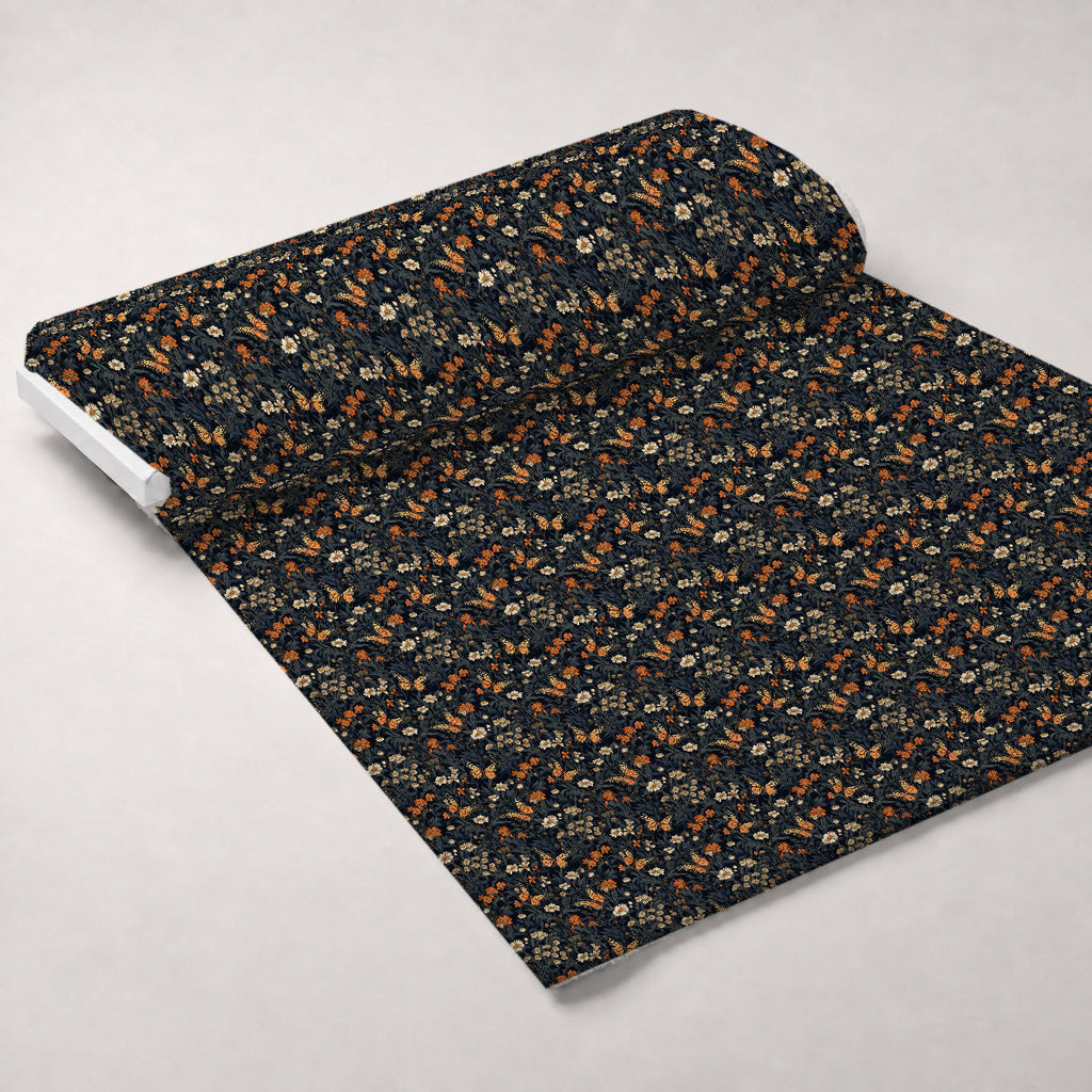 Midnight Monarchs Pattern 3 Fleece Fabric — fleece fabric unrolled bolt preview (mv-fleece-v1:bolt)