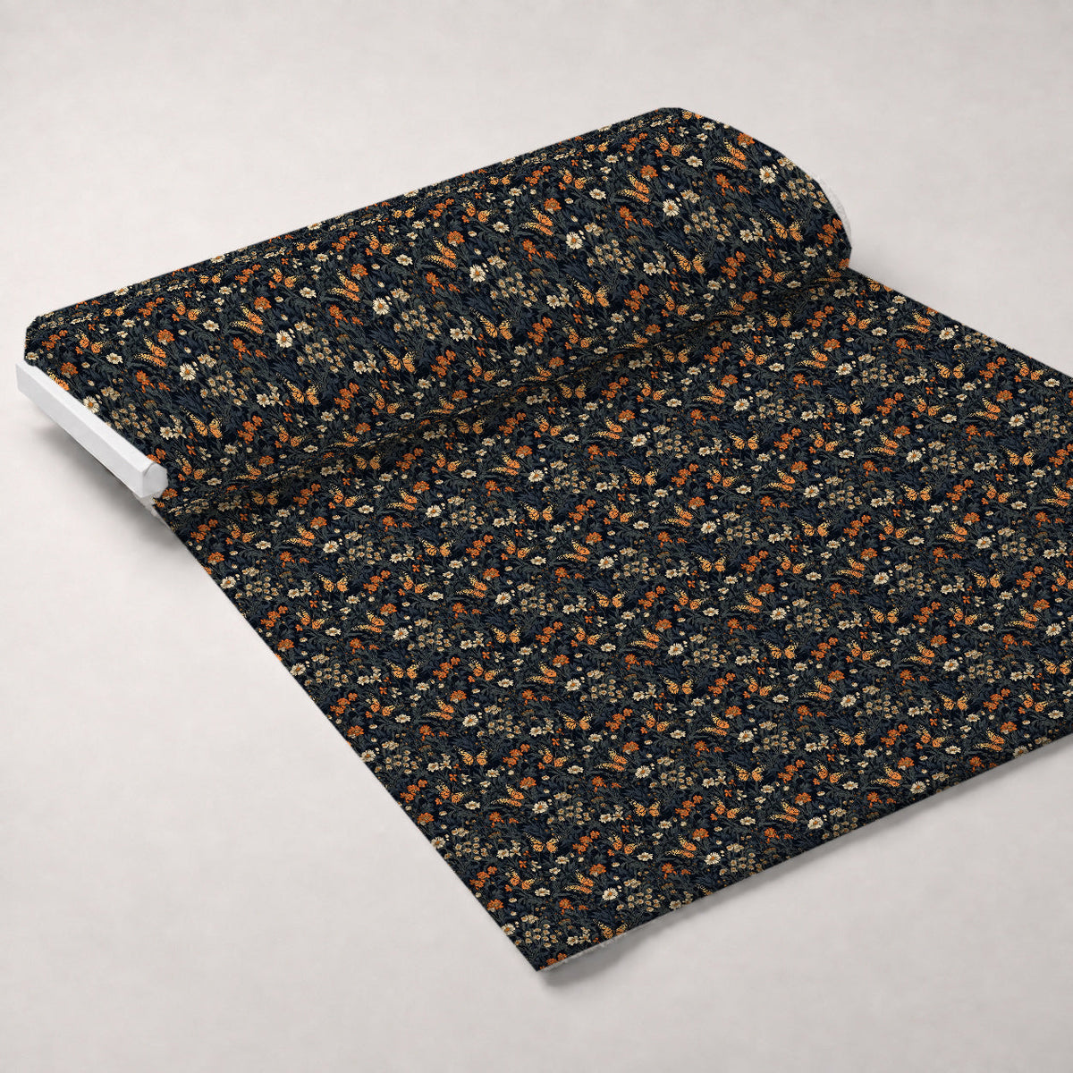 Midnight Monarchs Pattern 3 Fleece Fabric — fleece fabric unrolled bolt preview (mv-fleece-v1:bolt)