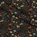 Midnight Monarchs Pattern 7 Fleece Fabric — fleece fabric folded close-up preview (mv-fleece-v1:lying)