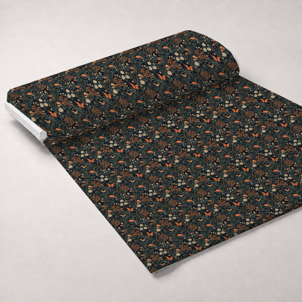 Midnight Monarchs Pattern 9 Fleece Fabric — fleece fabric unrolled bolt preview (mv-fleece-v1:bolt)