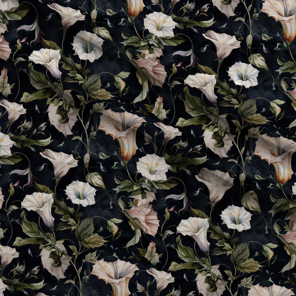 Midnight Moonflowers Pattern 10 Fleece Fabric — fleece fabric folded close-up preview (mv-fleece-v1:lying)