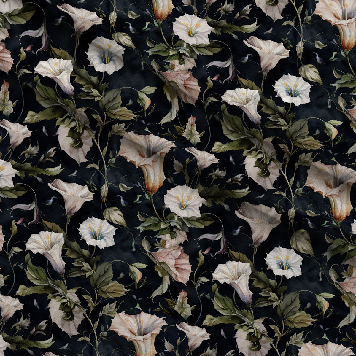 Midnight Moonflowers Pattern 10 Fleece Fabric — fleece fabric folded close-up preview (mv-fleece-v1:lying)