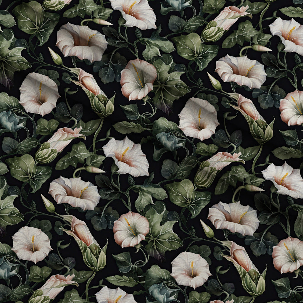 Midnight Moonflowers Pattern 11 Fleece Fabric — fleece fabric folded close-up preview (mv-fleece-v1:lying)