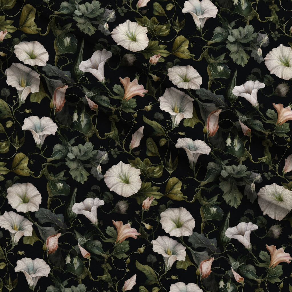 Midnight Moonflowers Pattern 12 Fleece Fabric — fleece fabric folded close-up preview (mv-fleece-v1:lying)