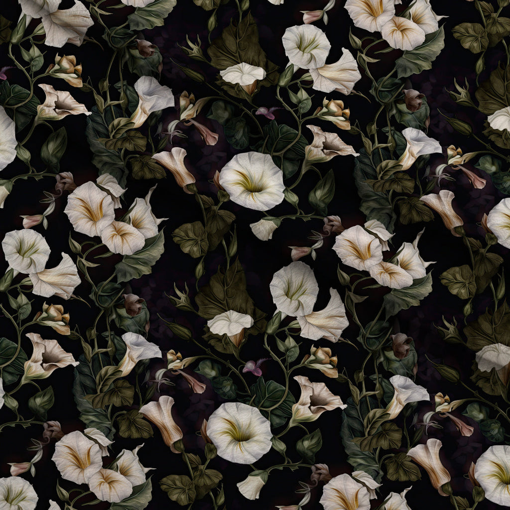 Midnight Moonflowers Pattern 7 Fleece Fabric — fleece fabric folded close-up preview (mv-fleece-v1:lying)