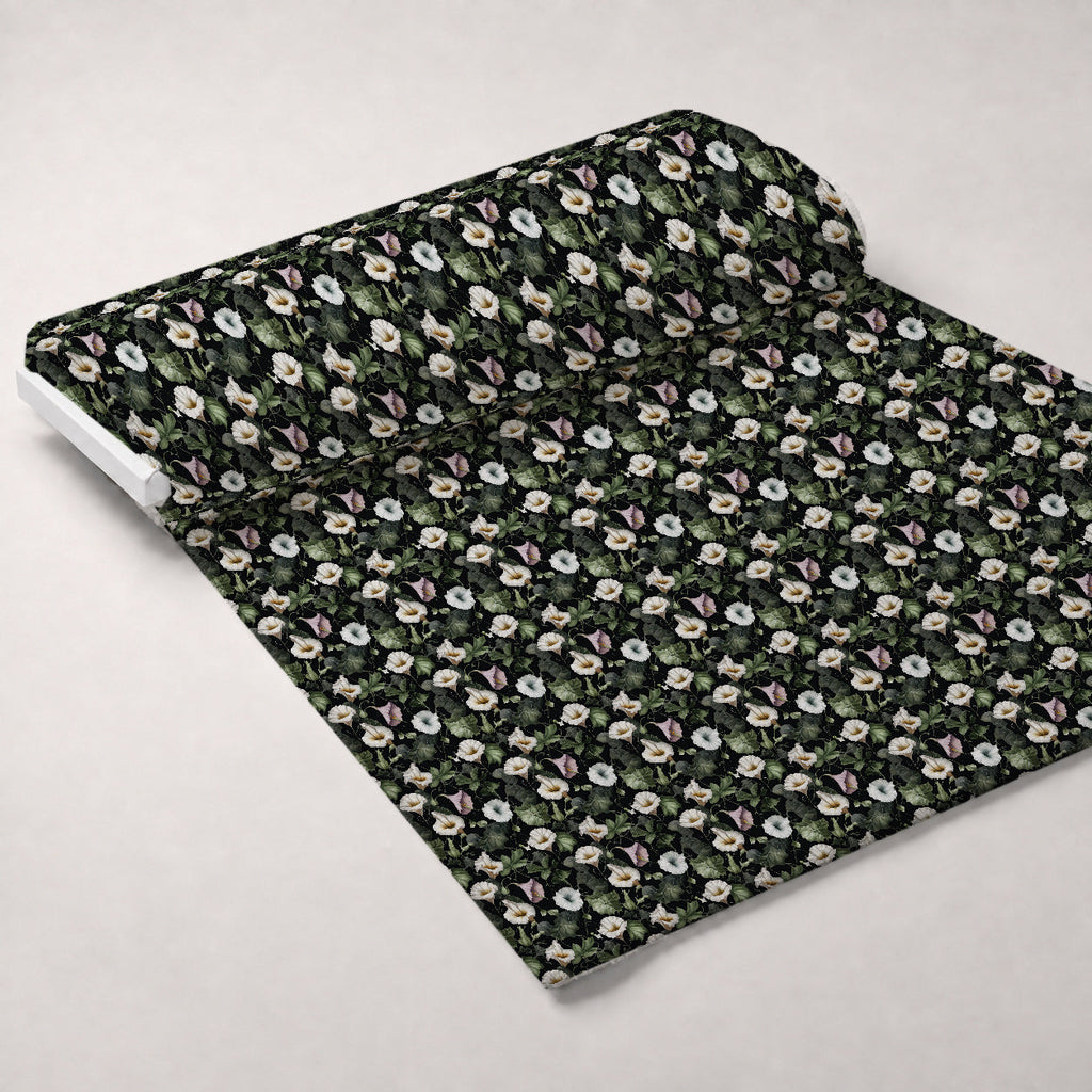 Midnight Moonflowers Pattern 9 Fleece Fabric — fleece fabric unrolled bolt preview (mv-fleece-v1:bolt)
