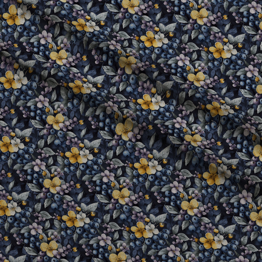 Midnight Orchard Pattern 8 Fleece Fabric — fleece fabric folded close-up preview (mv-fleece-v1:lying)