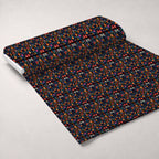 Midnight Otomi Garden Pattern 6 Fleece Fabric — fleece fabric unrolled bolt preview (mv-fleece-v1:bolt)