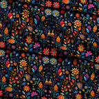Midnight Otomi Garden Pattern 6 Fleece Fabric — fleece fabric folded close-up preview (mv-fleece-v1:lying)