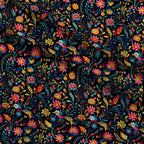 Midnight Otomi Garden Pattern 9 Fleece Fabric — fleece fabric folded close-up preview (mv-fleece-v1:lying)