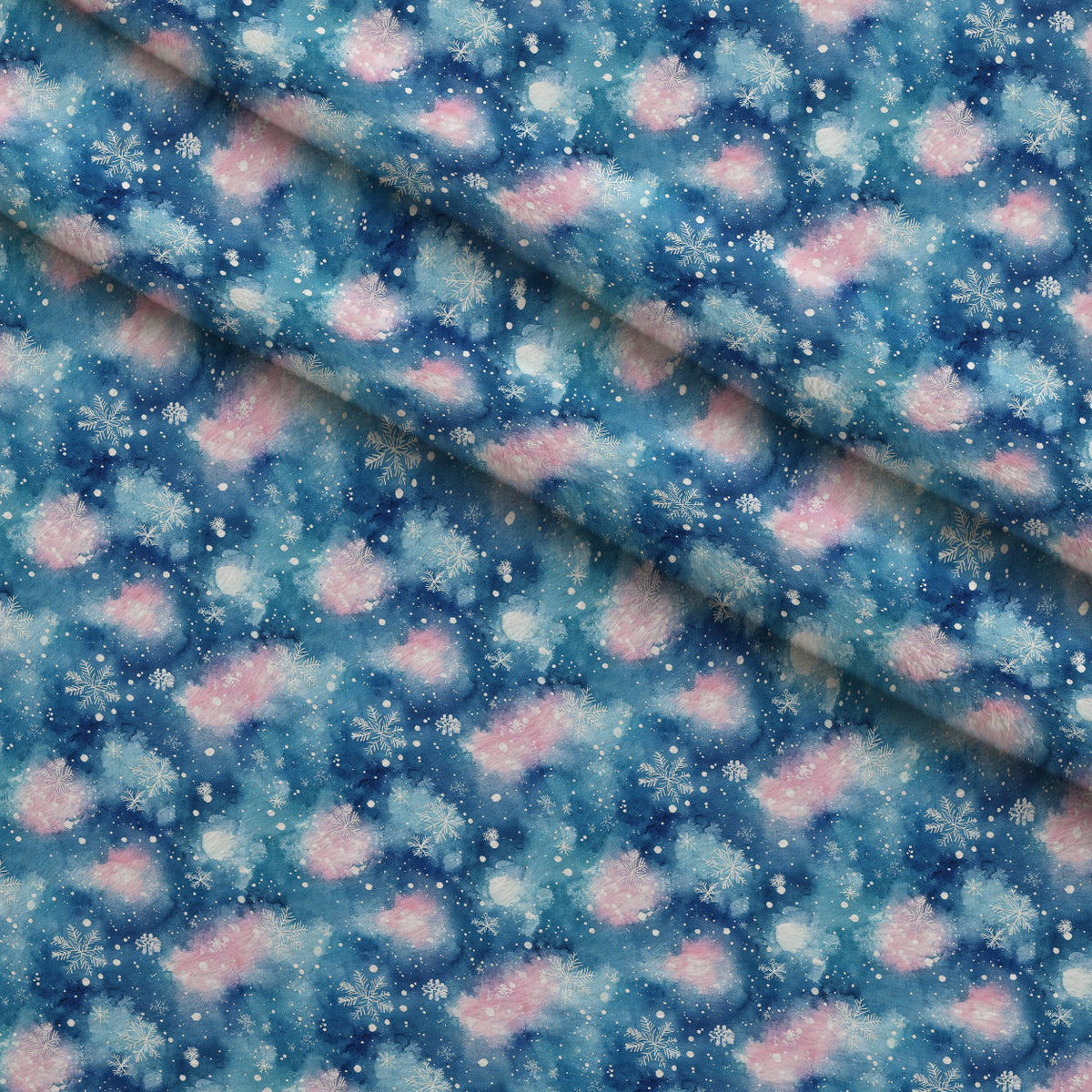 Midnight Poinsettia Pattern 1 Fleece Fabric — fleece fabric folded close-up preview (mv-fleece-v1:lying)