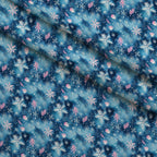 Midnight Poinsettia Pattern 10 Fleece Fabric — fleece fabric folded close-up preview (mv-fleece-v1:lying)