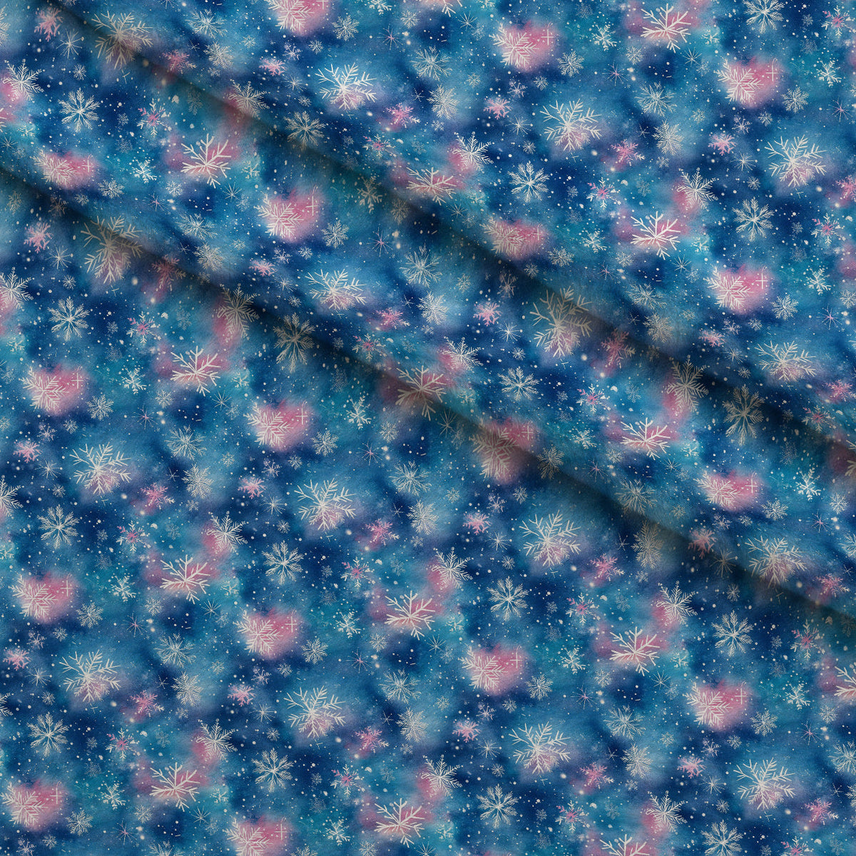 Midnight Poinsettia Pattern 4 Fleece Fabric — fleece fabric folded close-up preview (mv-fleece-v1:lying)