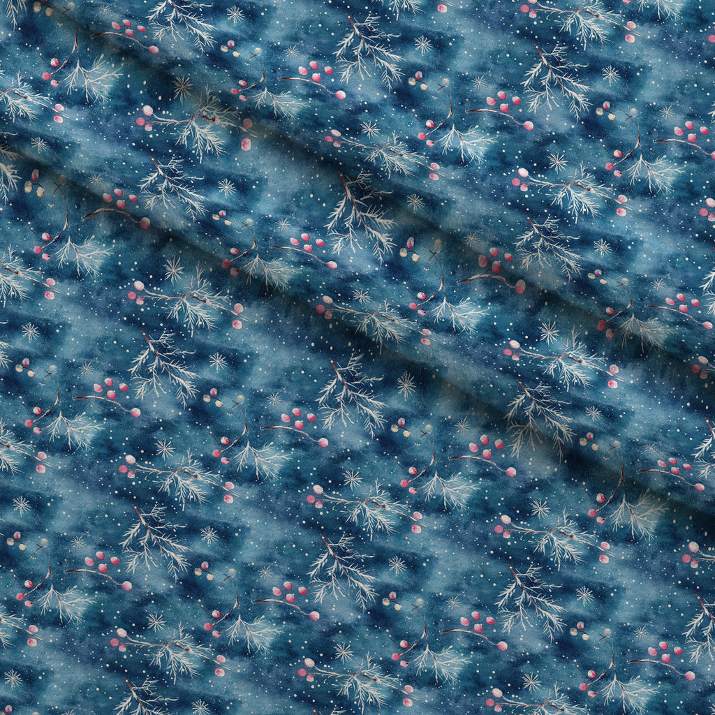 Midnight Poinsettia Pattern 6 Fleece Fabric — fleece fabric folded close-up preview (mv-fleece-v1:lying)