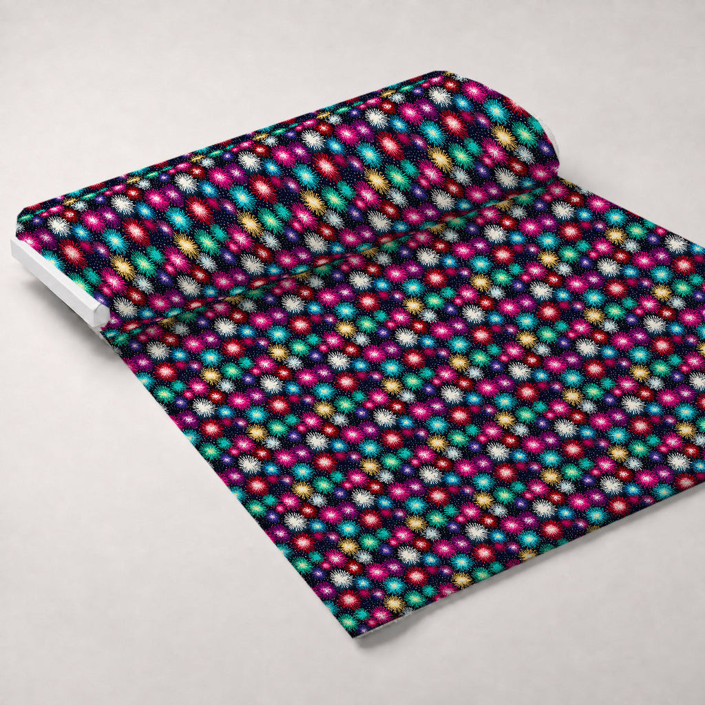 Midnight Starbursts Pattern 3 Fleece Fabric — fleece fabric unrolled bolt preview (mv-fleece-v1:bolt)