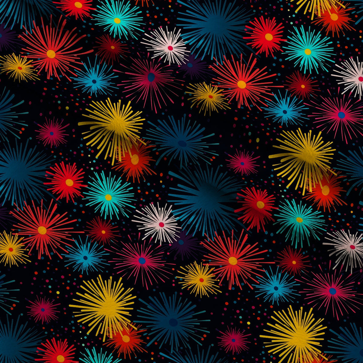 Midnight Starbursts Pattern 9 Fleece Fabric — fleece fabric folded close-up preview (mv-fleece-v1:lying)