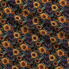 Midnight Sunflowers Pattern 11 Fleece Fabric — fleece fabric folded close-up preview (mv-fleece-v1:lying)
