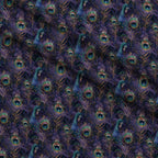 Midnight Sunflowers Pattern 6 Fleece Fabric — fleece fabric folded close-up preview (mv-fleece-v1:lying)
