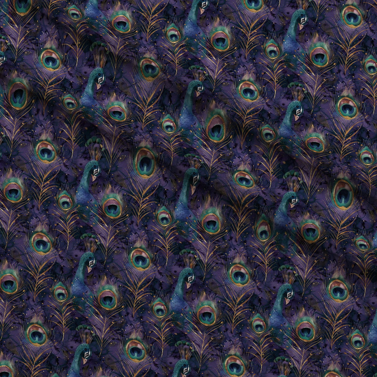 Midnight Sunflowers Pattern 6 Fleece Fabric — fleece fabric folded close-up preview (mv-fleece-v1:lying)