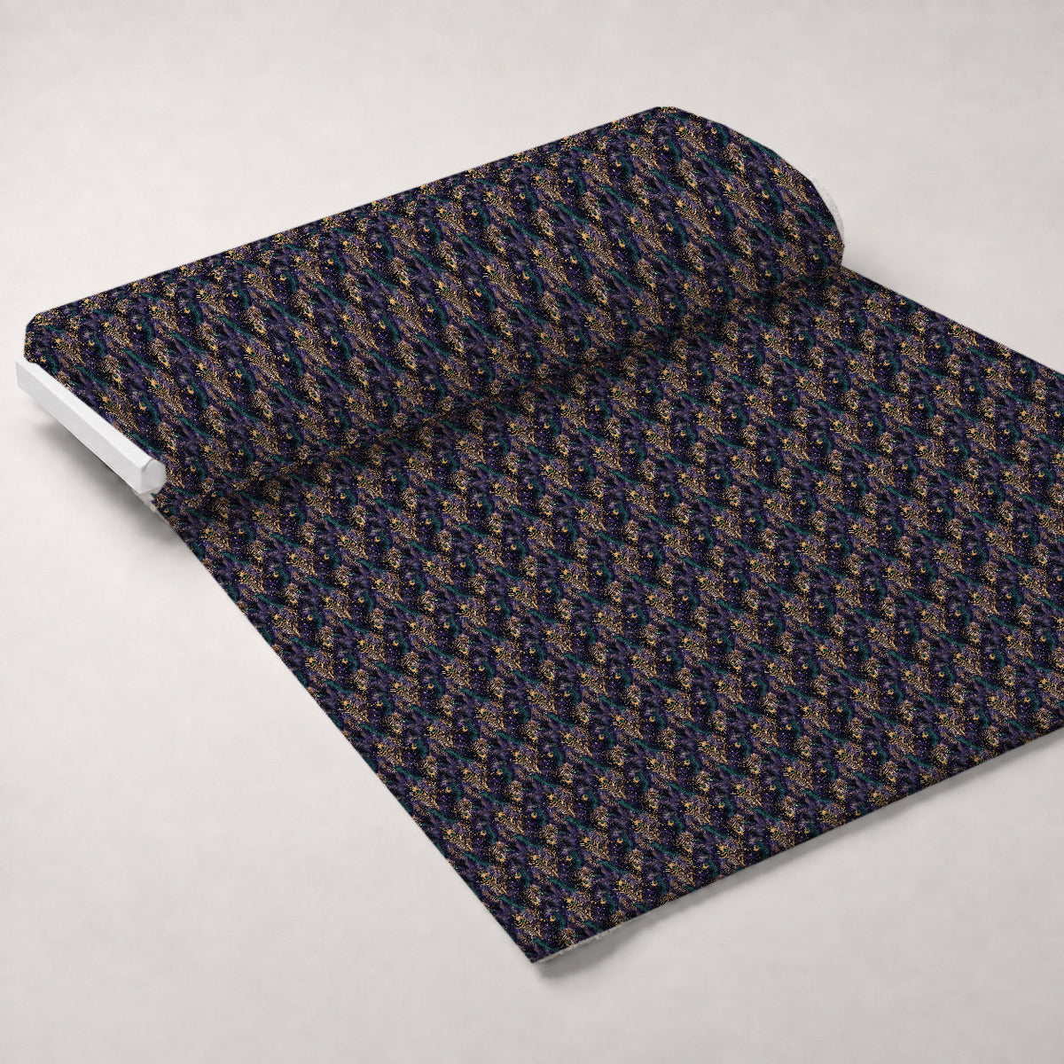 Midnight Sunflowers Pattern 9 Fleece Fabric — fleece fabric unrolled bolt preview (mv-fleece-v1:bolt)