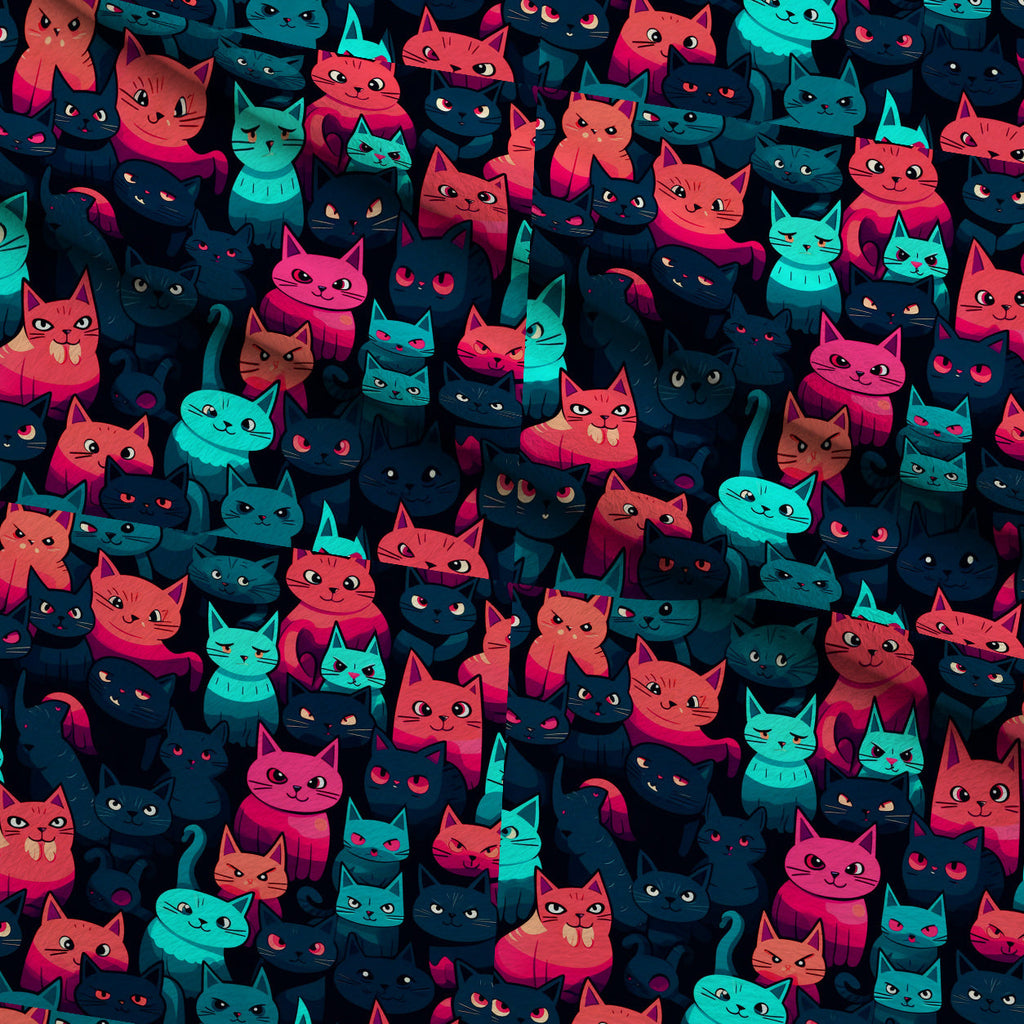 Midnight Whiskers Pattern 5 Fleece Fabric — fleece fabric folded close-up preview (mv-fleece-v1:lying)