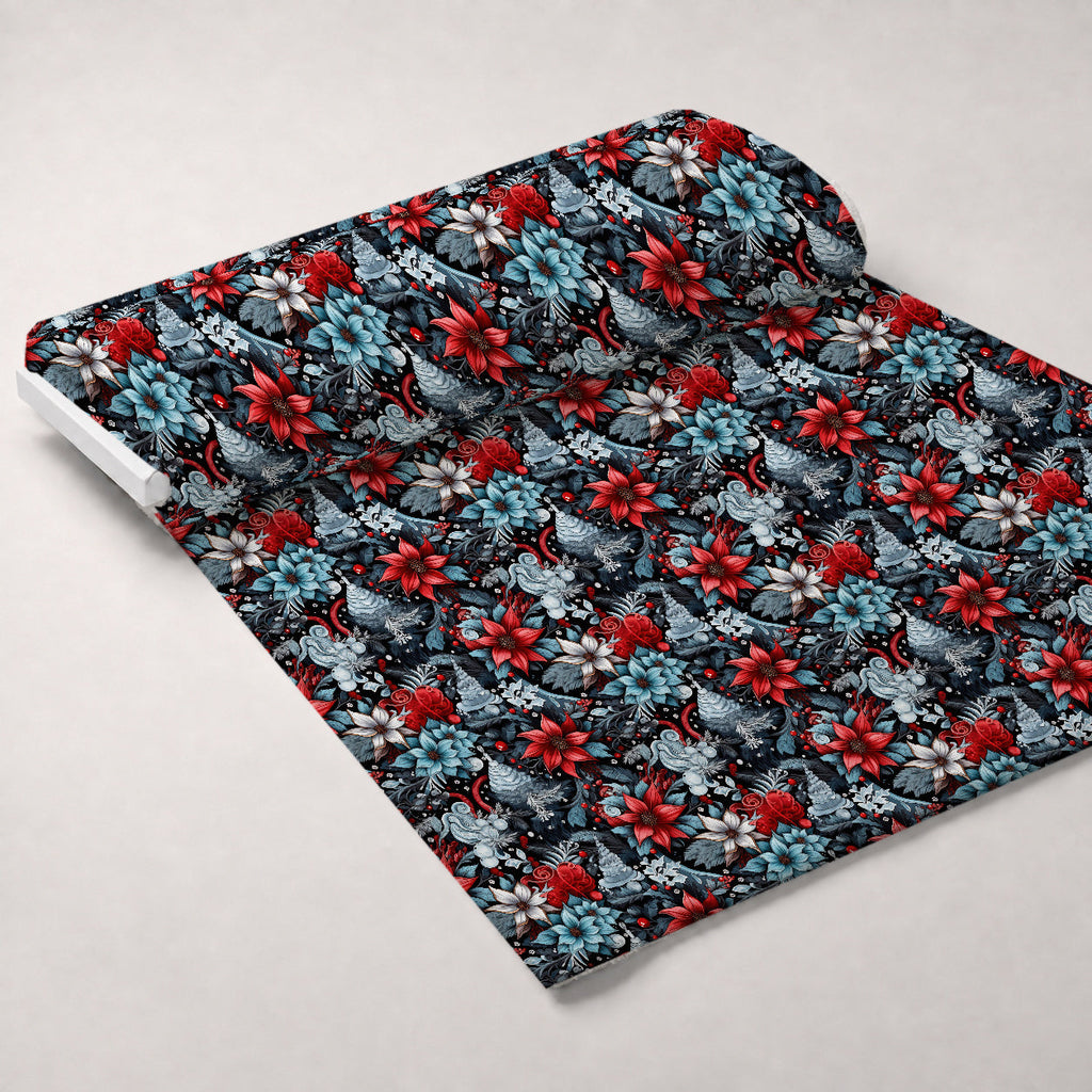 Midnight Yuletide Pattern 11 Fleece Fabric — fleece fabric unrolled bolt preview (mv-fleece-v1:bolt)
