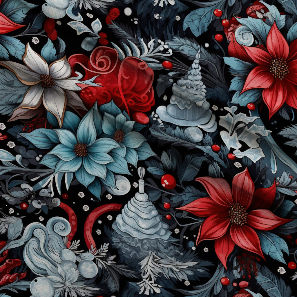Midnight Yuletide Pattern 11 Fleece Fabric — fleece fabric folded close-up preview (mv-fleece-v1:lying)