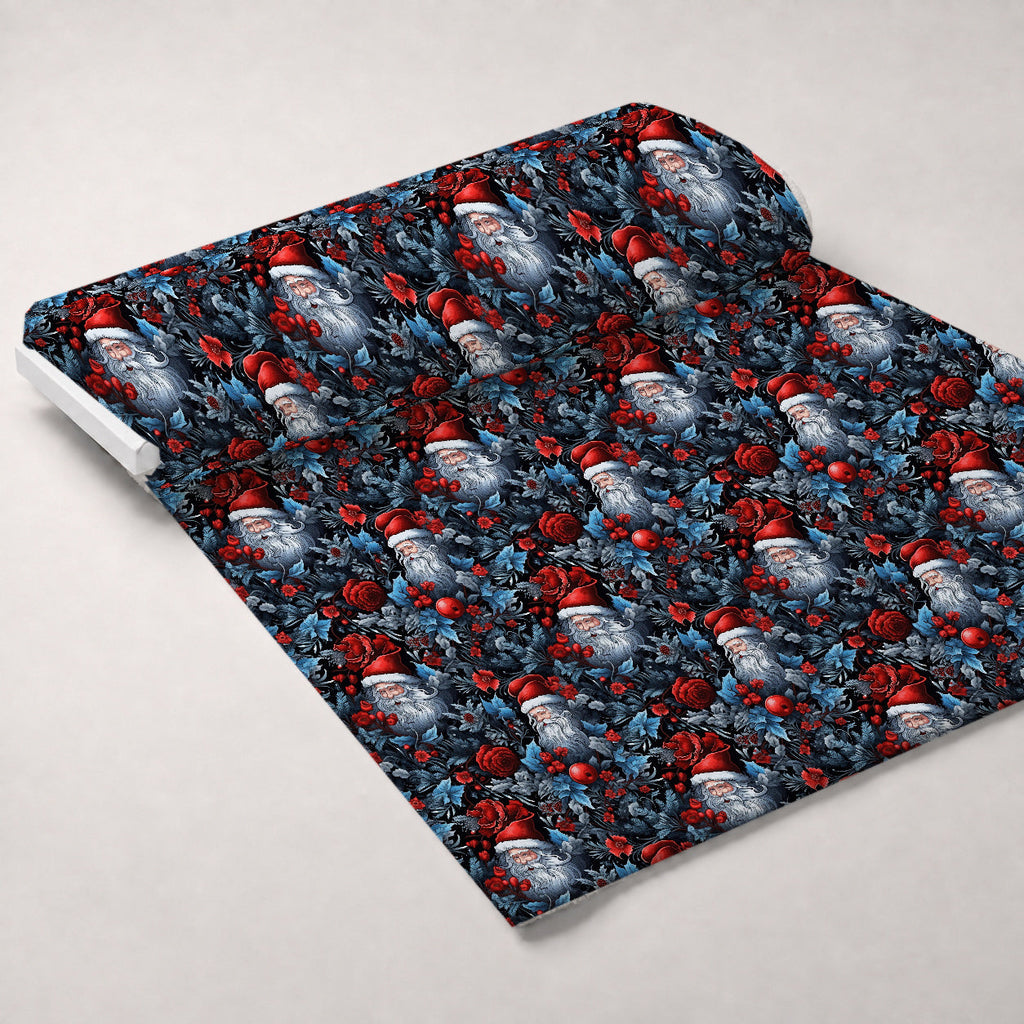 Midnight Yuletide Pattern 12 Fleece Fabric — fleece fabric unrolled bolt preview (mv-fleece-v1:bolt)