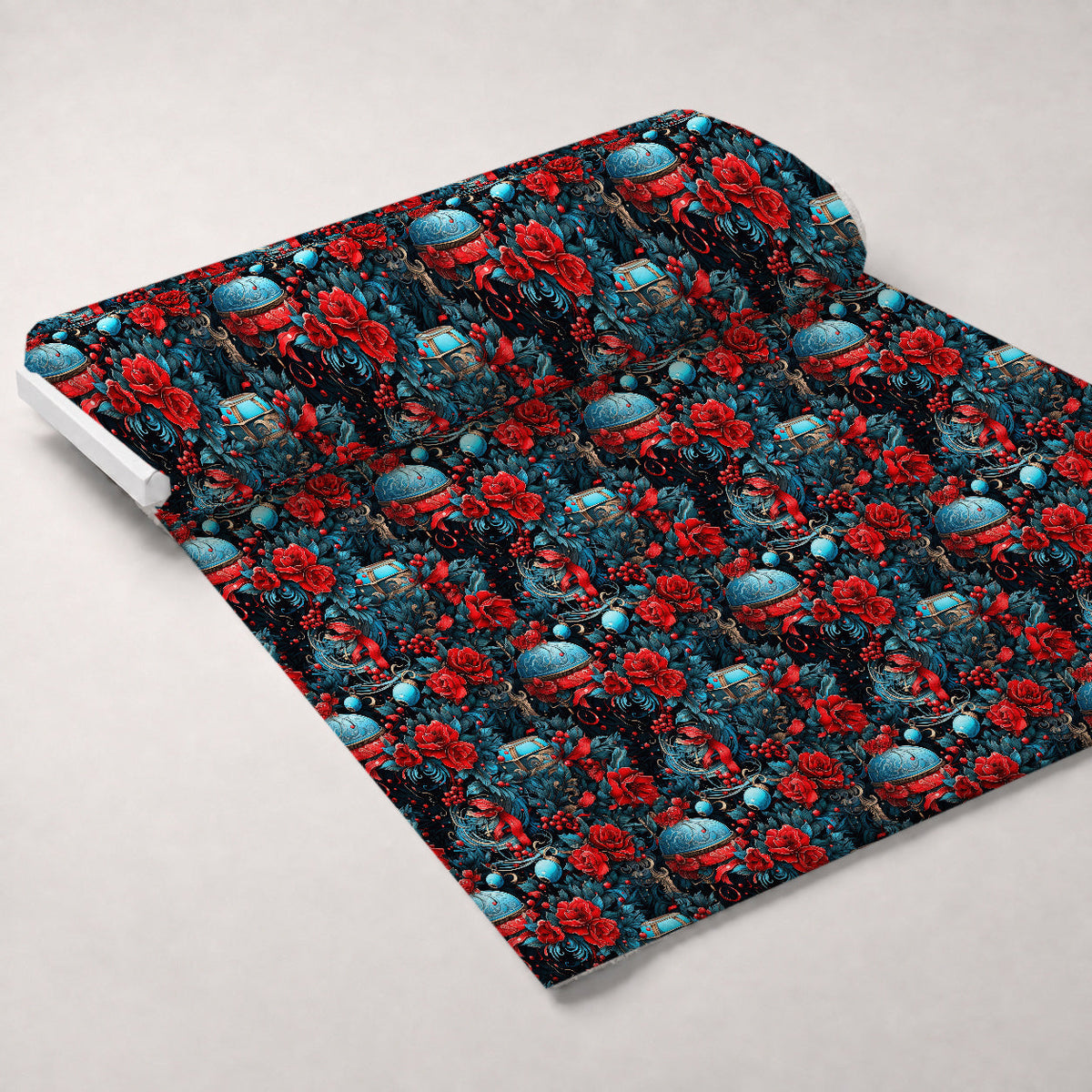 Midnight Yuletide Pattern 5 Fleece Fabric — fleece fabric unrolled bolt preview (mv-fleece-v1:bolt)