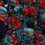 Midnight Yuletide Pattern 5 Fleece Fabric — fleece fabric folded close-up preview (mv-fleece-v1:lying)