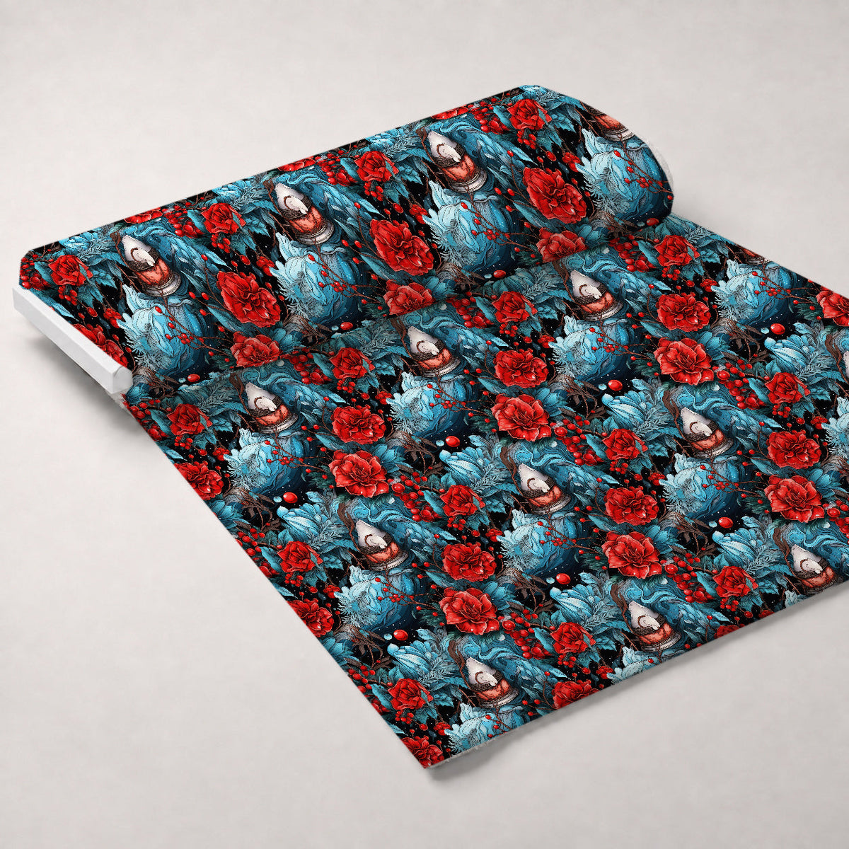 Midnight Yuletide Pattern 8 Fleece Fabric — fleece fabric unrolled bolt preview (mv-fleece-v1:bolt)