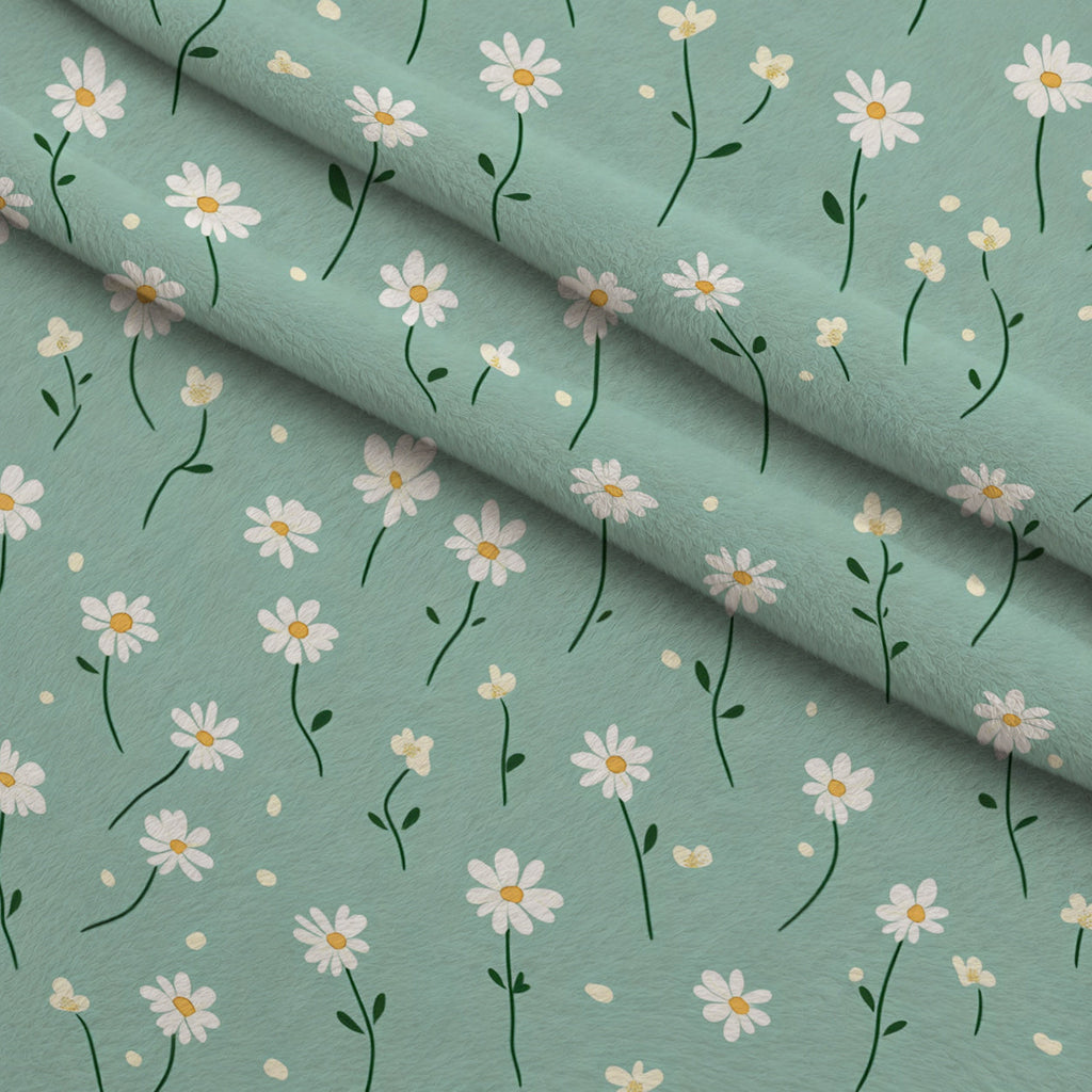 Mint Meadow Pattern 11 Fleece Fabric — fleece fabric folded close-up preview (mv-fleece-v1:lying)