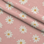 Mint Meadow Pattern 2 Fleece Fabric — fleece fabric folded close-up preview (mv-fleece-v1:lying)